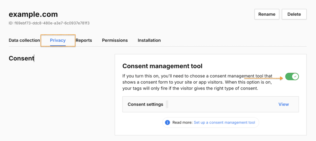Turning on Consent management tool
in Piwik PRO