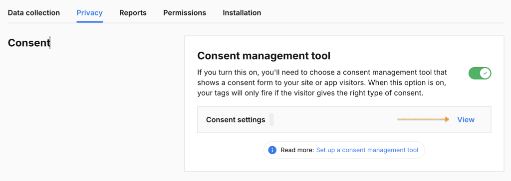 Viewing consent settings in Piwik PRO