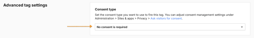 Consent type settings in Piwik PRO Tag Manager