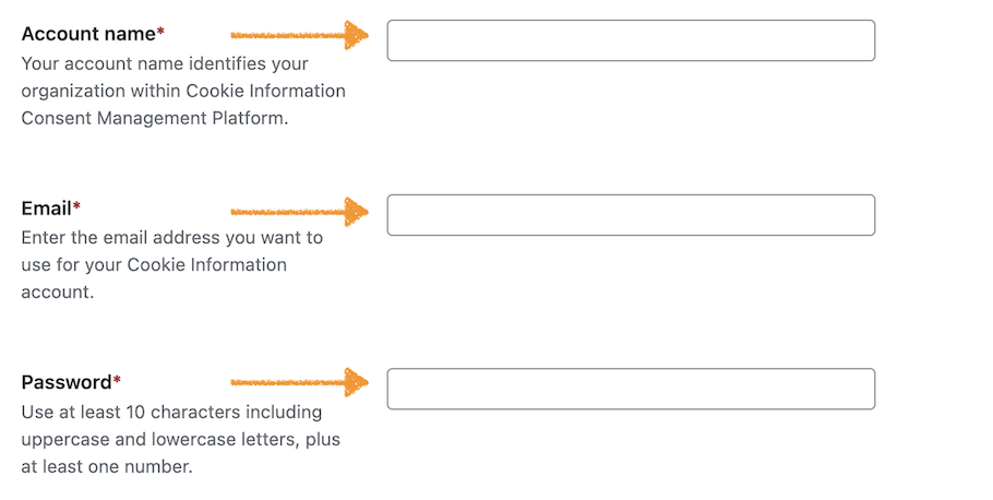 Cookie Information WP account creation