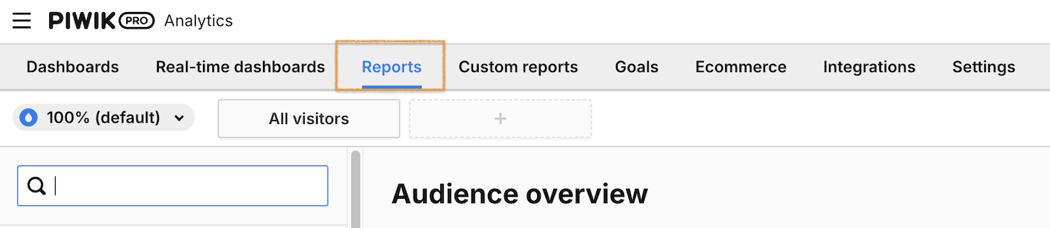 Reports in Piwik PRO Analytics