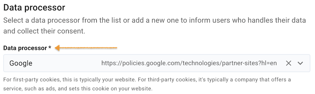 data processor in Cookie Information