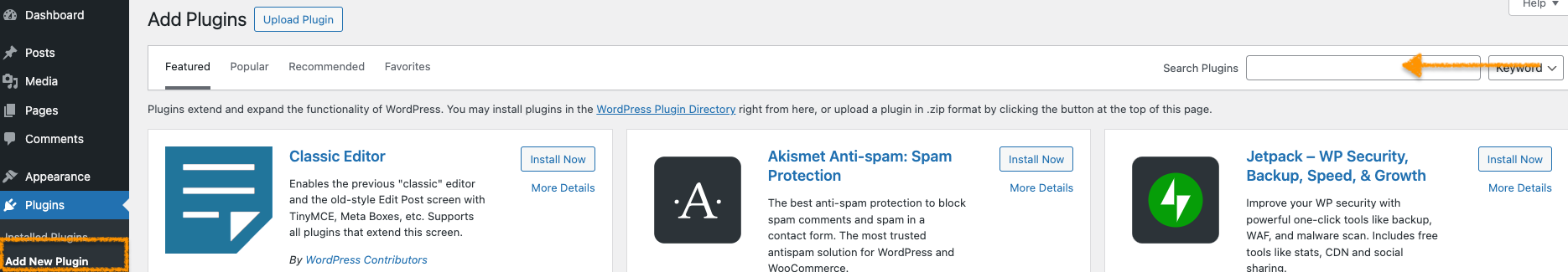 Search for Cookie Information plugin in WordPress