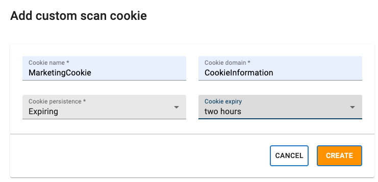 Set up a custom cookie