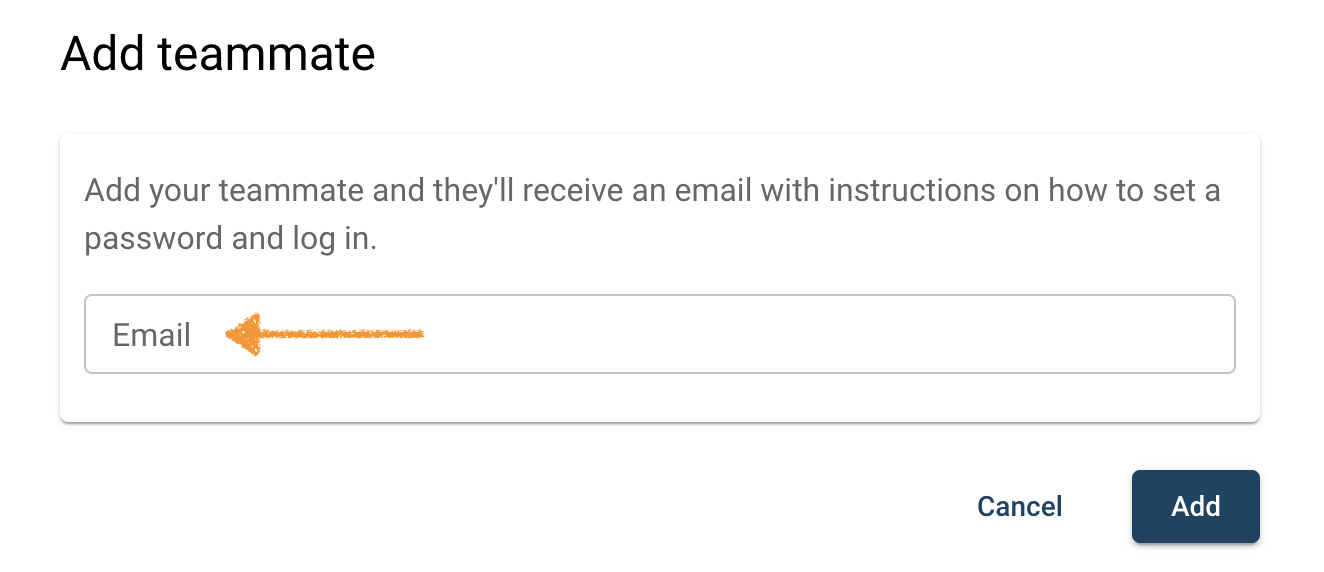 Add a user by typing in their email address in Cookie Information