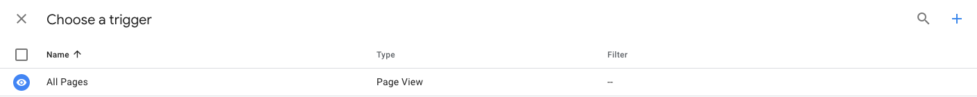 Select page view trigger