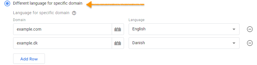 set up different language for specific domain
