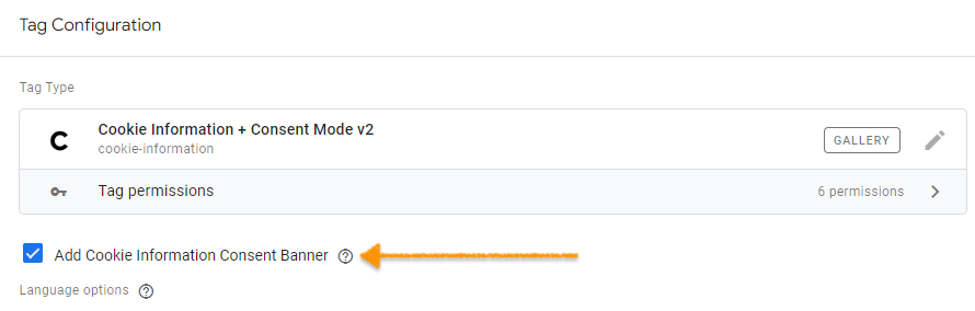 add Cookie Information Consent Banner