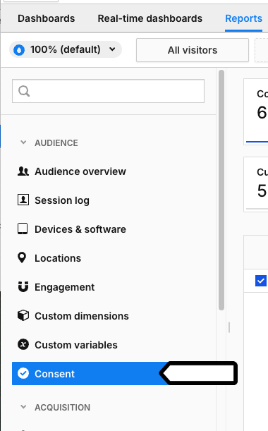 Consent report in Piwik PRO