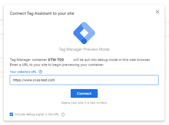 connect tag assistant to your site