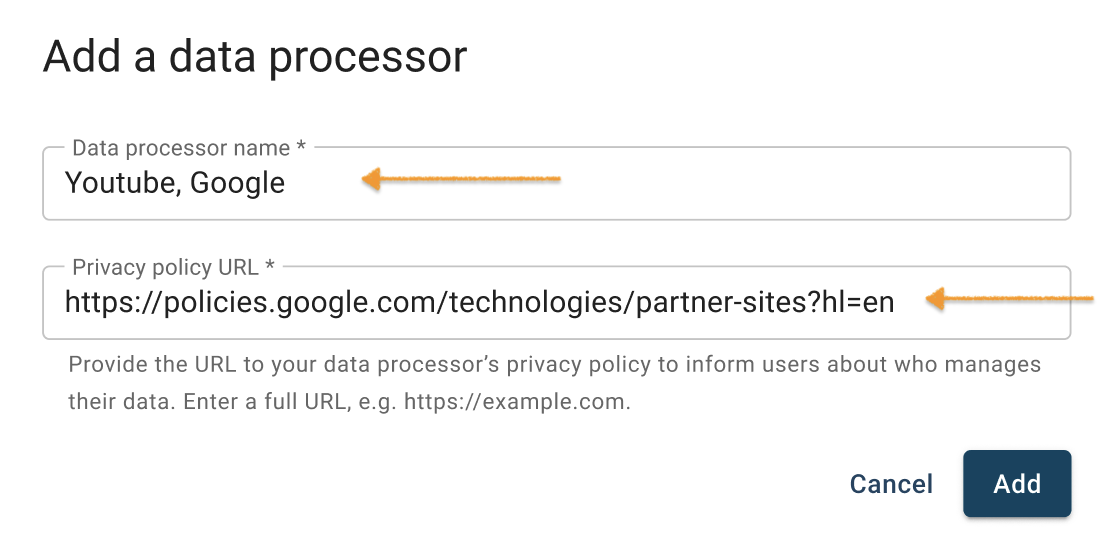 Assign a purpose of the cookie category in Cookie Information