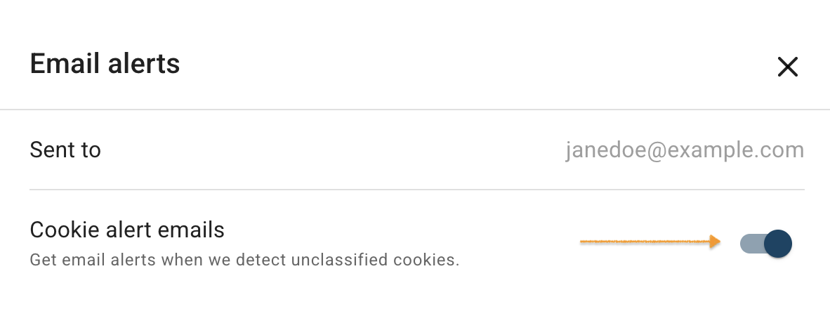 Email alerts turned on