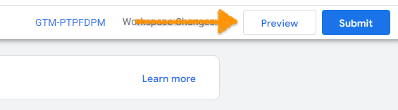 turn on tag manager preview mode