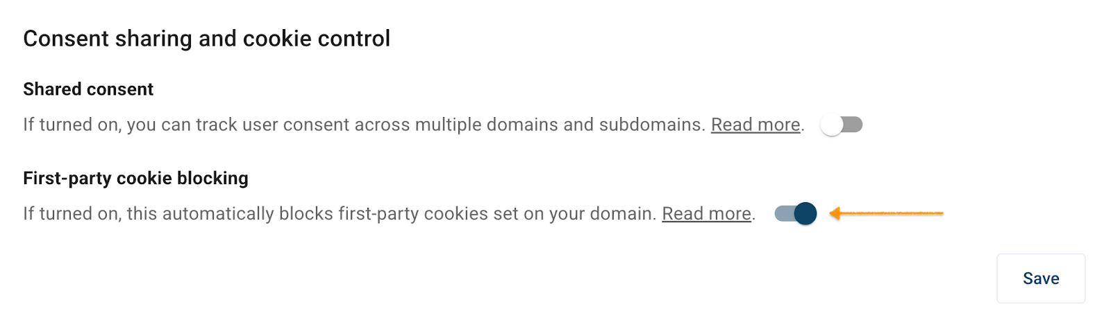 Consent sharing and cookie control in Cookie Information