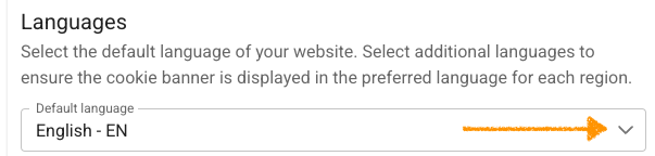Set up a website language in Cookie Information