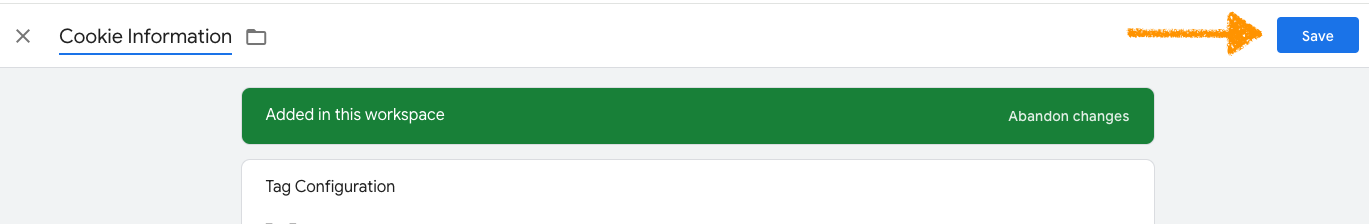 save tag configuartion