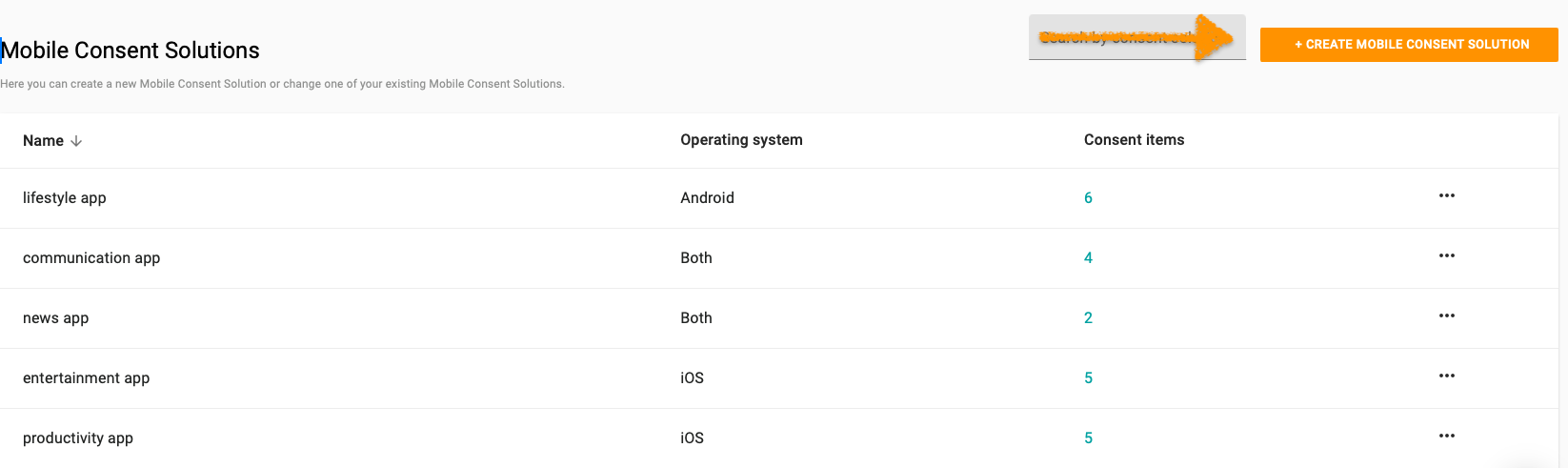 create a mobile consent solution in Cookie Information CMP
