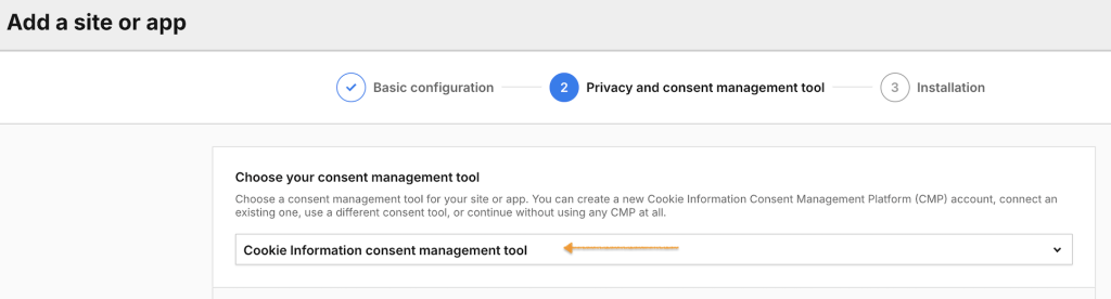 Choose your consent management tool in Piwik PRO integration