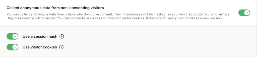 Seting up Collect anonymous data from non-consenting visitors