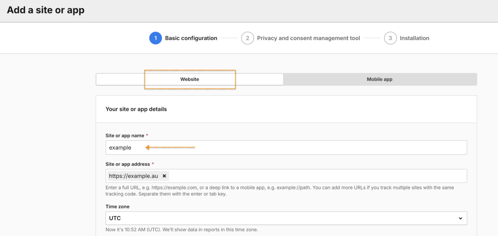 add a site or app in Piwik PRO