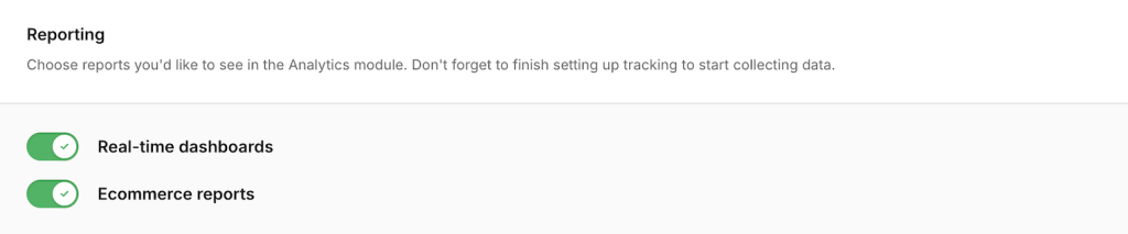 selecting reporting in Piwik PRO