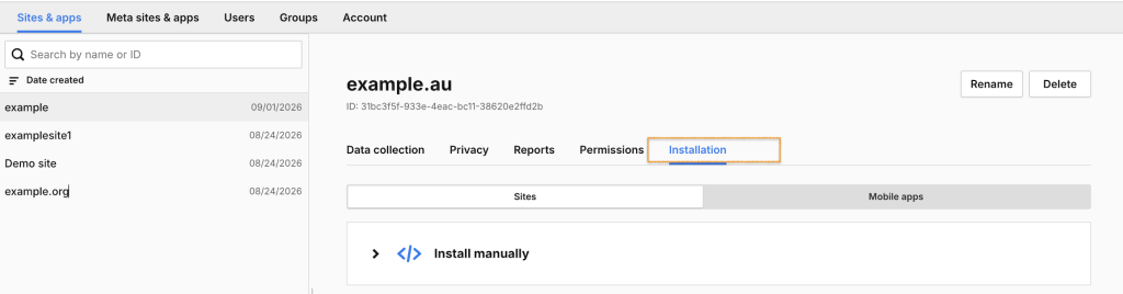 Installation in piwik pro Administration